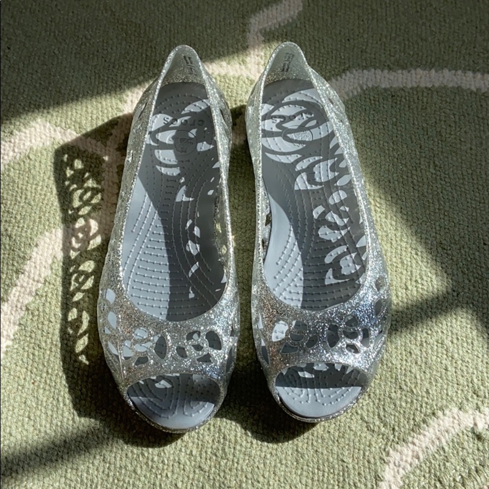 Crocs glitter open toe jellies